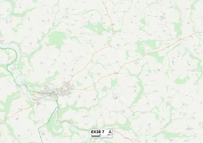 Impression encadrée : Exeter EX38 7 Carte