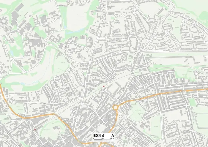 Impression encadrée : Exeter EX4 6 Carte