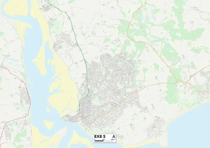 Impression encadrée : Exeter EX8 5 Carte