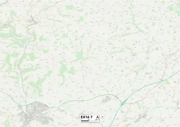 Impression encadrée : Mid Devon EX16 7 Carte