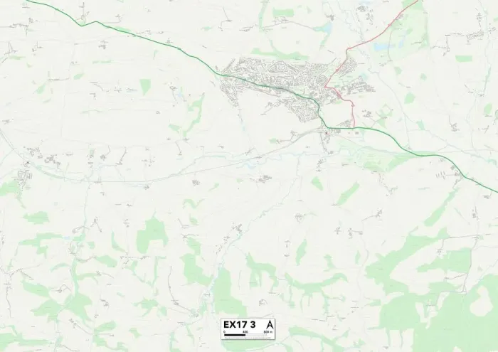 Impression encadrée : Mid Devon EX17 3 Carte