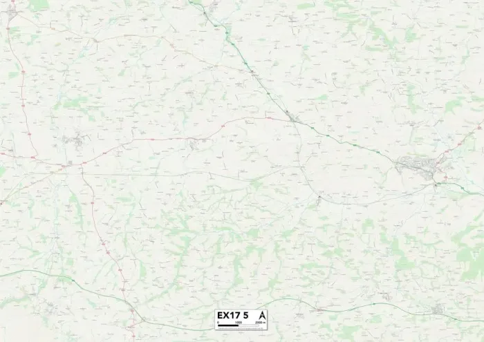 Impression encadrée : Mid Devon EX17 5 Carte