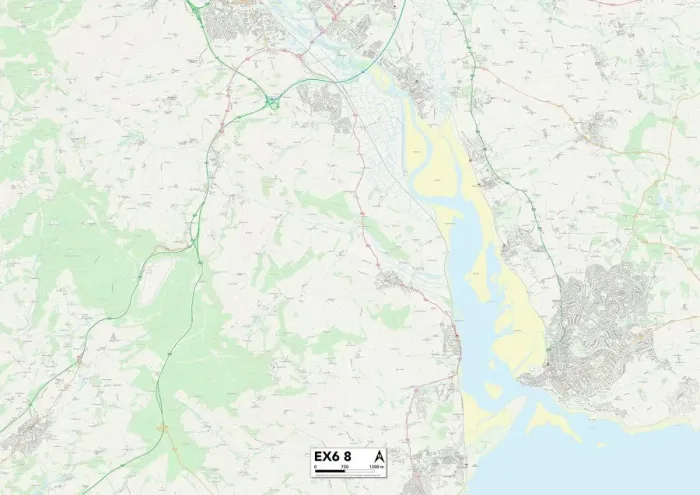 Impression encadrée : Teignbridge EX6 8 Carte. Impression encadrée : Teignbridge EX6 8 Carte.