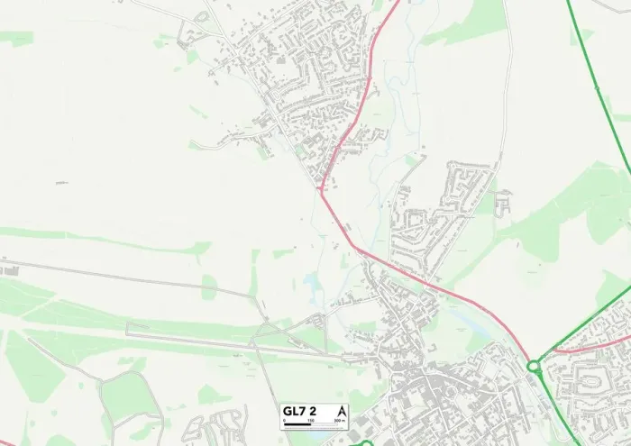 Impression encadrée : Cotswold GL7 2 Carte