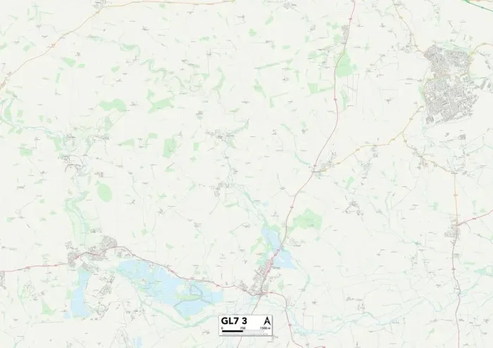 Impression encadrée : Cotswold GL7 3 Carte