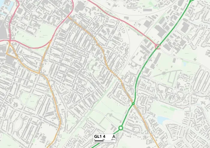 Impression encadrée : Gloucester GL1 4 Plan