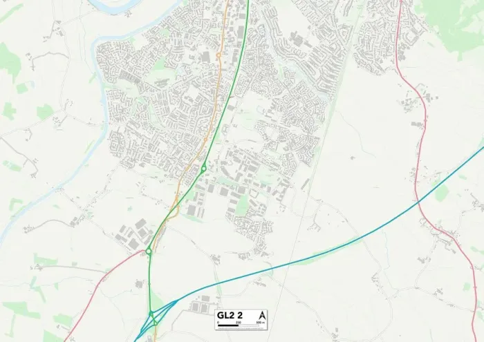 Impression encadrée : Gloucester GL2 2 Carte