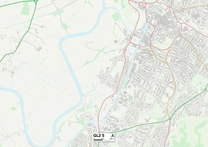 Impression encadrée : Gloucester GL2 5 Carte