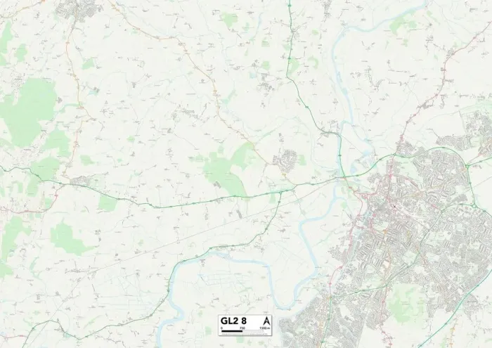 Impression encadrée : Gloucester GL2 8 Carte