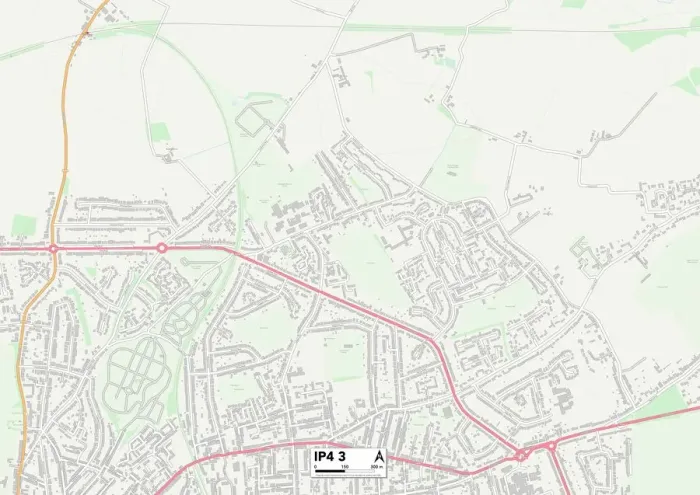 Impression encadrée : Ipswich IP4 3 Carte