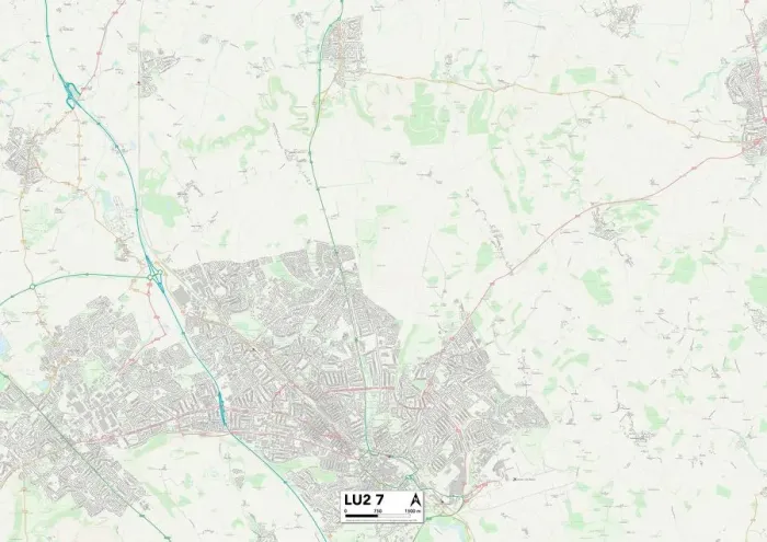 Impression encadrée : Luton LU2 7 Carte