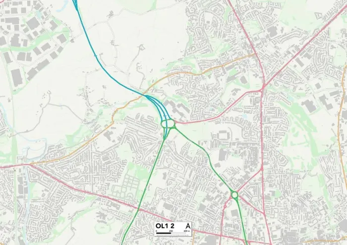 Impression encadrée : Oldham OL1 2 Carte Impression encadrée : Oldham OL1 2 Carte