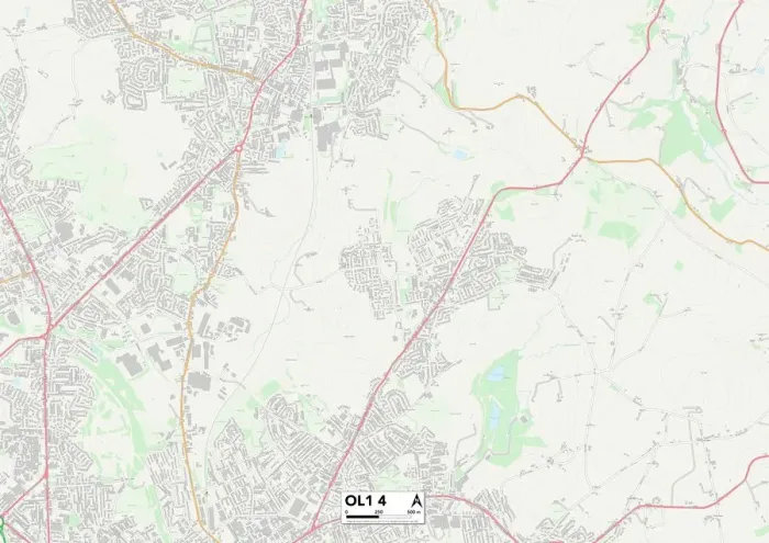 Impression encadrée : Oldham OL1 4 Carte