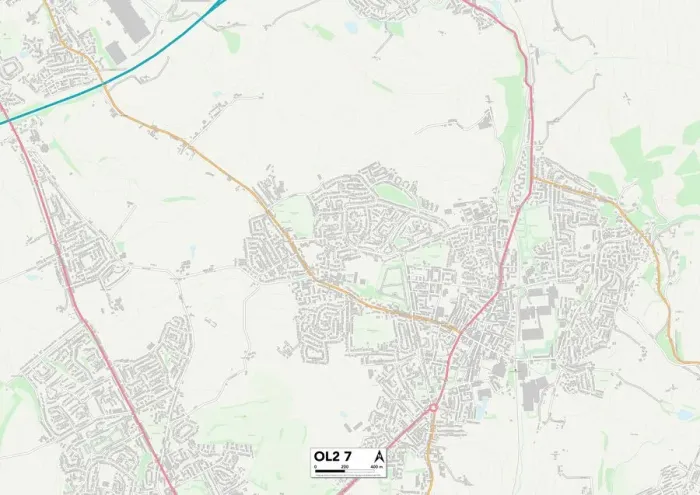 Impression encadrée : Oldham OL2 7 Carte Impression encadrée : Oldham OL2 7 Carte