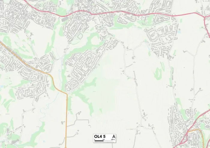 Impression encadrée : Oldham OL4 5 Carte