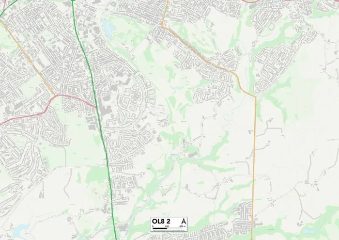 Impression encadrée : Oldham OL8 2 Carte Impression encadrée : Oldham OL8 2 Carte
