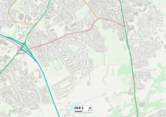 Impression encadrée : Oldham OL8 3 Carte Impression encadrée : Oldham OL8 3 Carte