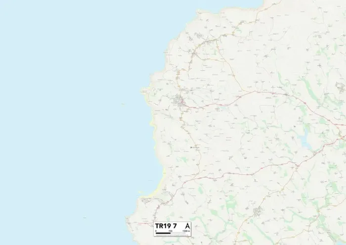 Impression encadrée : Cornouailles TR19 7 Carte