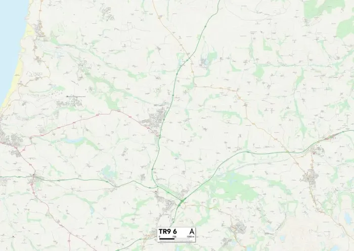 Impression encadrée : Cornouailles TR9 6 Carte