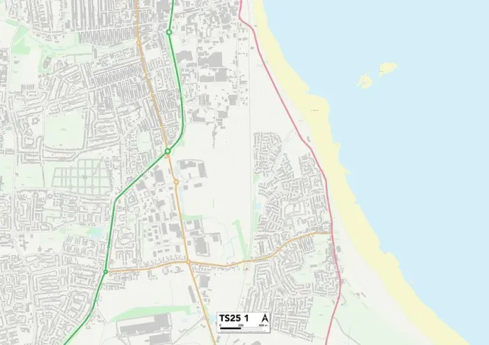 Impression encadrée : Hartlepool TS25 1 Carte Impression encadrée : Hartlepool TS25 1 Carte