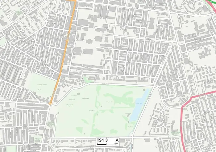 Impression encadrée : Middlesbrough TS1 3 Carte Impression encadrée : Middlesbrough TS1 3 Carte