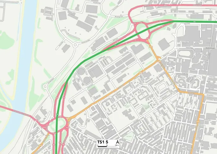 Impression encadrée : Middlesbrough TS1 5 Carte Impression encadrée : Middlesbrough TS1 5 Carte