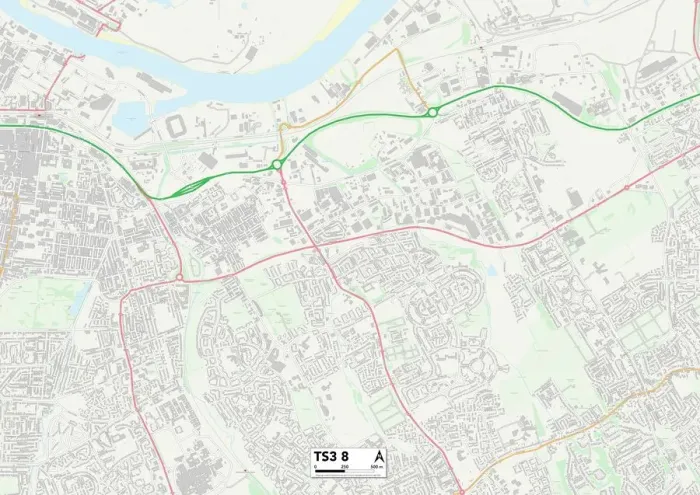 Impression encadrée : Middlesbrough TS3 8 Map Impression encadrée : Middlesbrough TS3 8 Map