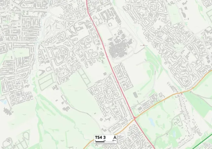 Impression encadrée : Middlesbrough TS4 3 Carte. Impression encadrée : Middlesbrough TS4 3 Carte.