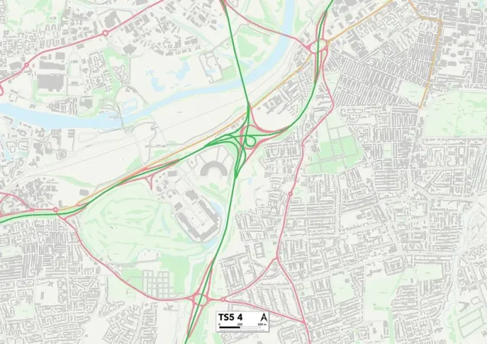 Impression encadrée : Middlesbrough TS5 4 Carte.