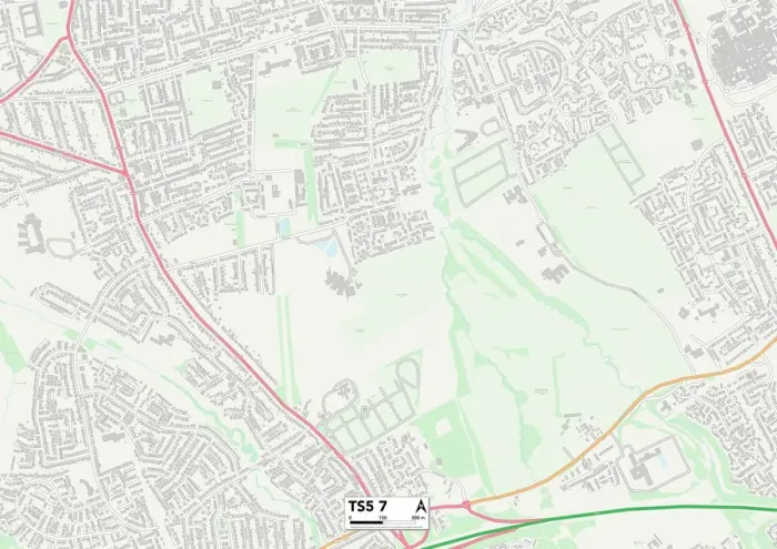 Impression encadrée : Middlesbrough TS5 7 Carte Impression encadrée : Middlesbrough TS5 7 Carte