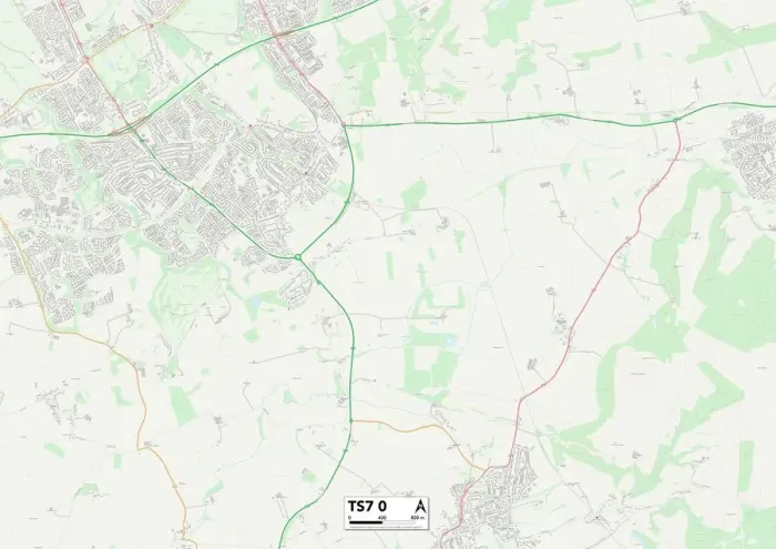 Impression encadrée : Middlesbrough TS7 0 Carte Impression encadrée : Middlesbrough TS7 0 Carte
