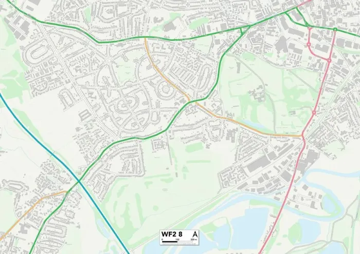 Impression encadrée : Wakefield WF2 8 Carte.