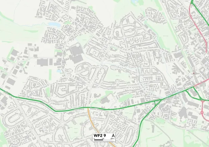 Impression encadrée : Wakefield WF2 9 Carte. Impression encadrée : Wakefield WF2 9 Carte.
