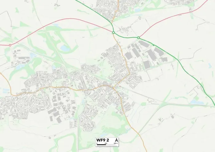 Impression encadrée : Wakefield WF9 2 Carte Impression encadrée : Wakefield WF9 2 Carte