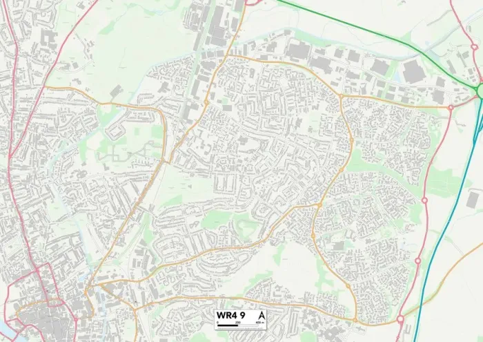 Impression encadrée : Worcester WR4 9 Plan Impression encadrée : Worcester WR4 9 Plan