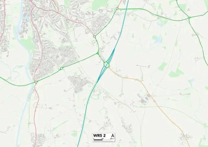 Impression encadrée : Worcester WR5 2 Carte. Impression encadrée : Worcester WR5 2 Carte.
