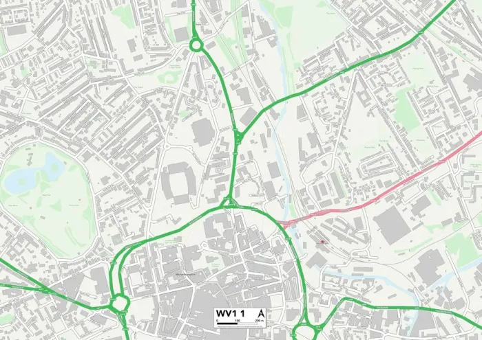 Impression encadrée : Wolverhampton WV1 1 Carte Impression encadrée : Wolverhampton WV1 1 Carte