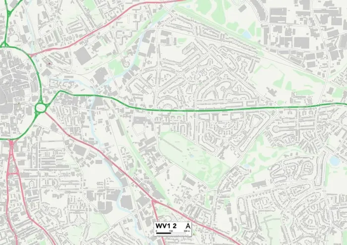 Impression encadrée : Wolverhampton WV1 2 Carte.