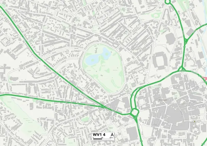 Impression encadrée : Wolverhampton WV1 4 Carte. Impression encadrée : Wolverhampton WV1 4 Carte.