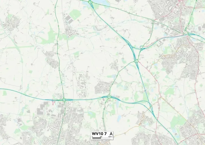 Impression encadrée : Wolverhampton WV10 7 Carte