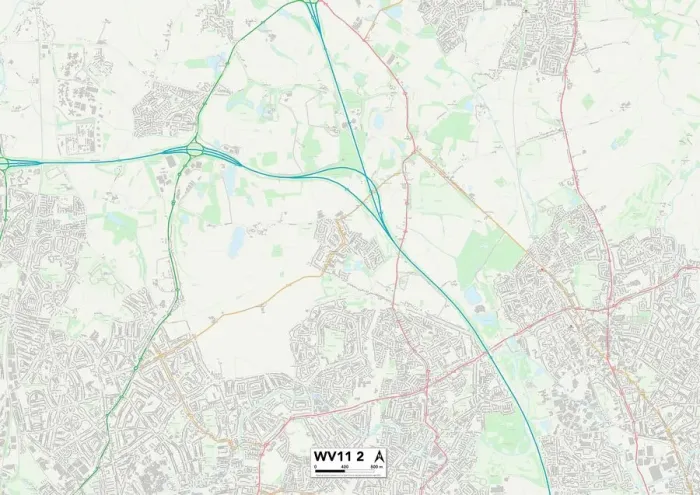 Impression encadrée : Wolverhampton WV11 2 Plan Impression encadrée : Wolverhampton WV11 2 Plan