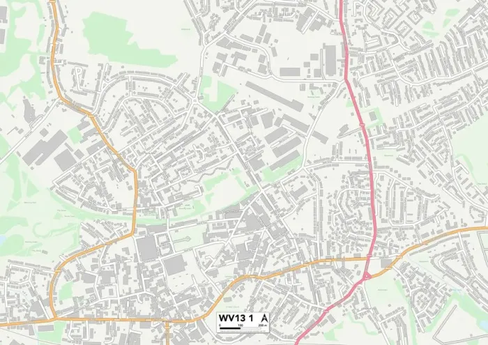Impression encadrée : Wolverhampton WV13 1 Carte Impression encadrée : Wolverhampton WV13 1 Carte