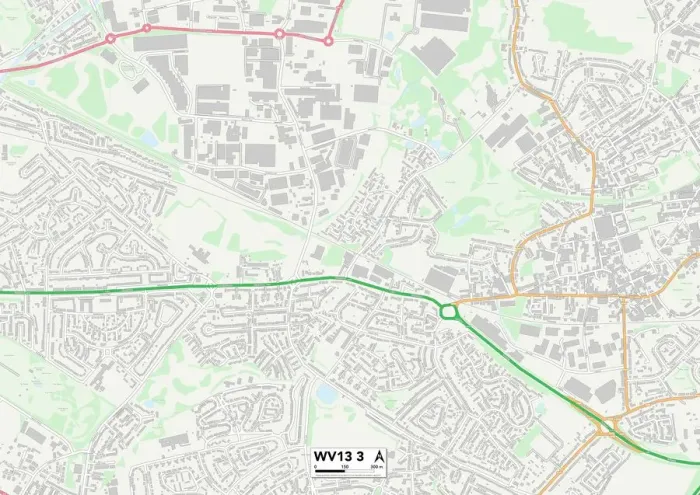 Impression encadrée : Wolverhampton WV13 3 Carte Impression encadrée : Wolverhampton WV13 3 Carte
