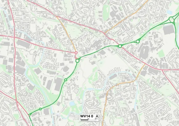 Impression encadrée : Wolverhampton WV14 0 Carte