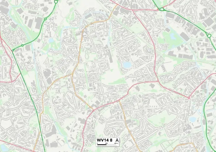 Impression encadrée : Wolverhampton WV14 8 Plan Impression encadrée : Wolverhampton WV14 8 Plan