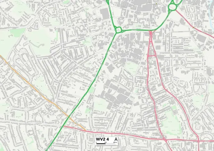 Impression encadrée : Wolverhampton WV2 4 Carte