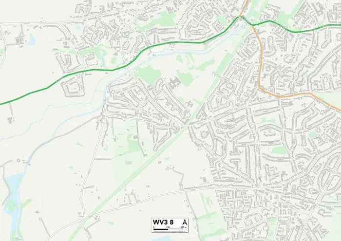 Impression encadrée : Wolverhampton WV3 8 Plan Impression encadrée : Wolverhampton WV3 8 Plan