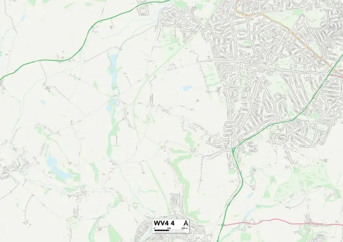 Impression encadrée : Wolverhampton WV4 4 Carte.