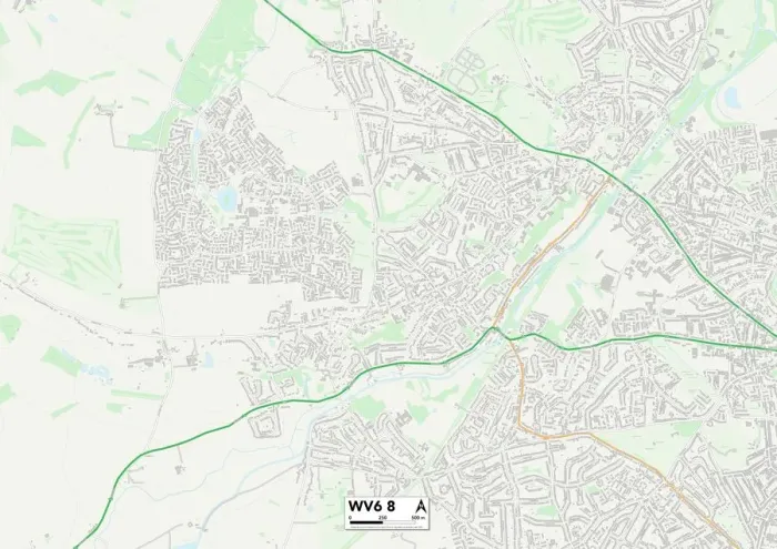 Impression encadrée : Wolverhampton WV6 8 Carte. Impression encadrée : Wolverhampton WV6 8 Carte.
