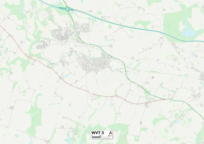 Impression encadrée : Wolverhampton WV7 3 Carte.